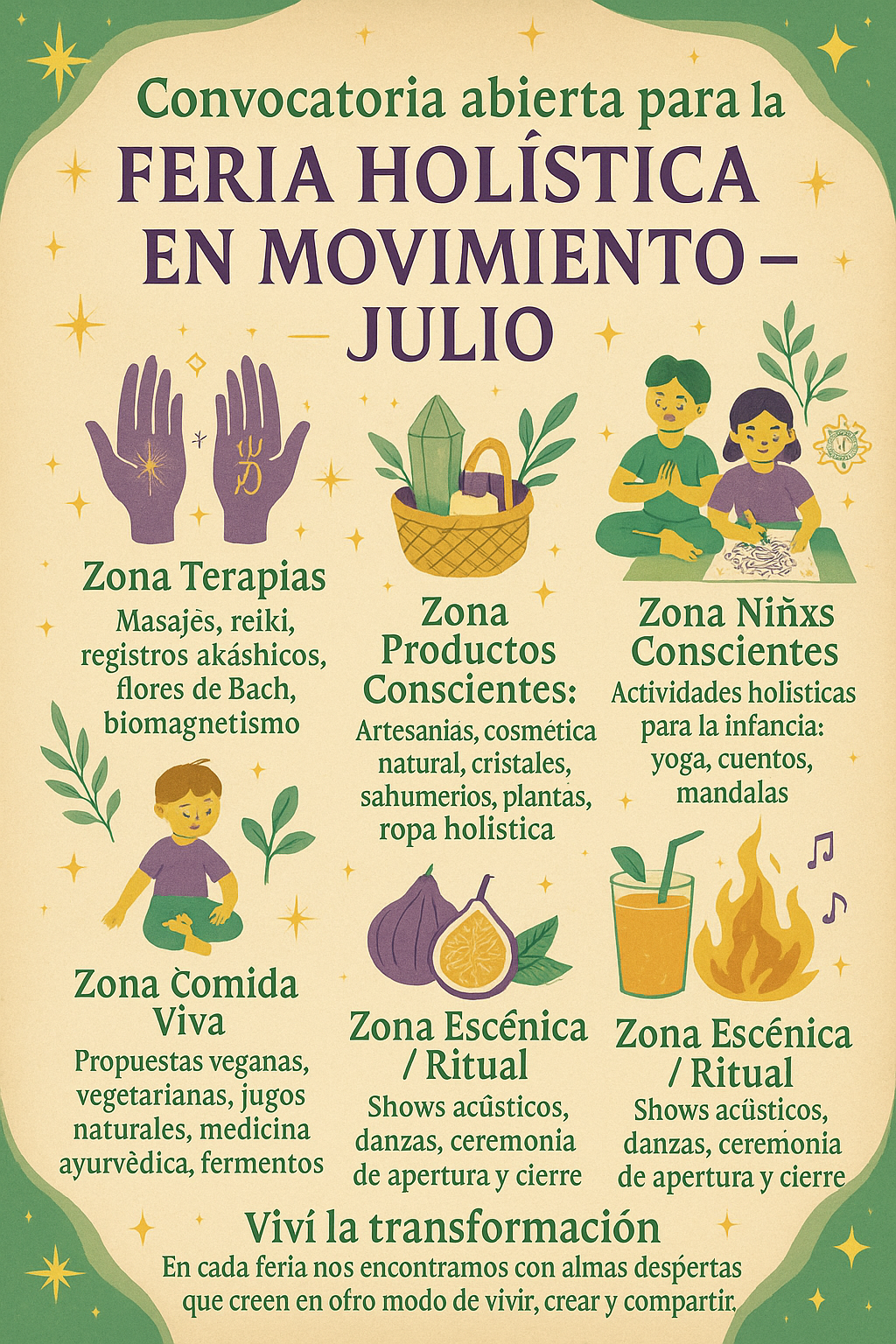🌟 ¡Convocatoria abierta para la Feria Holística en Movimiento – JULIO! 🌟
