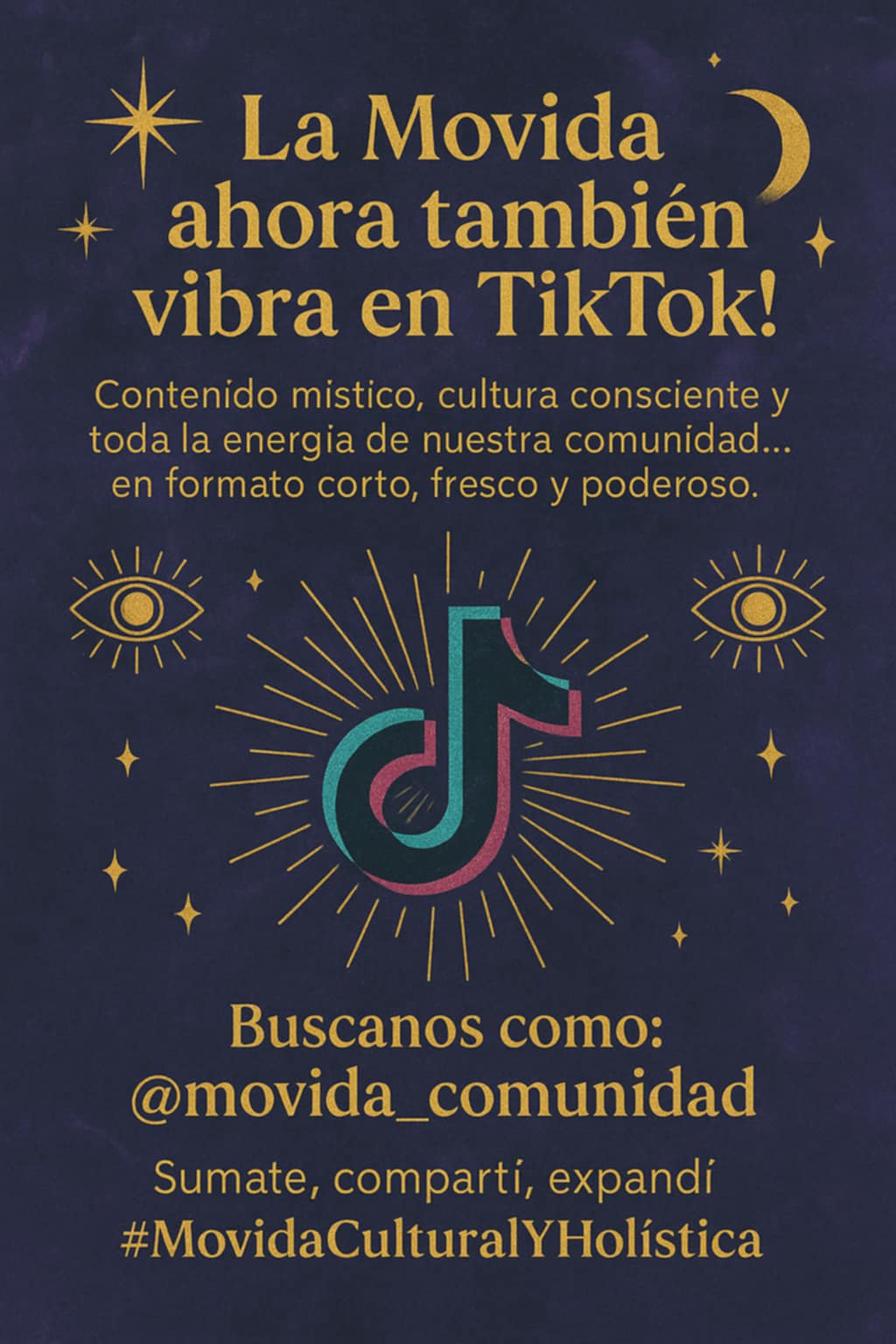 🎉 La Movida Cultural y Holística sigue creciendo… ¡y llegó a TikTok! 🌈🌱